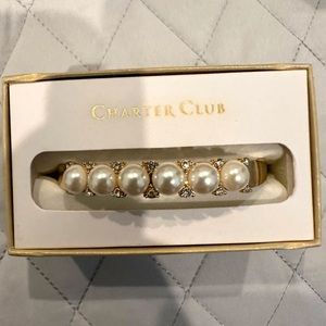 Charter club gold and pearl bracelet